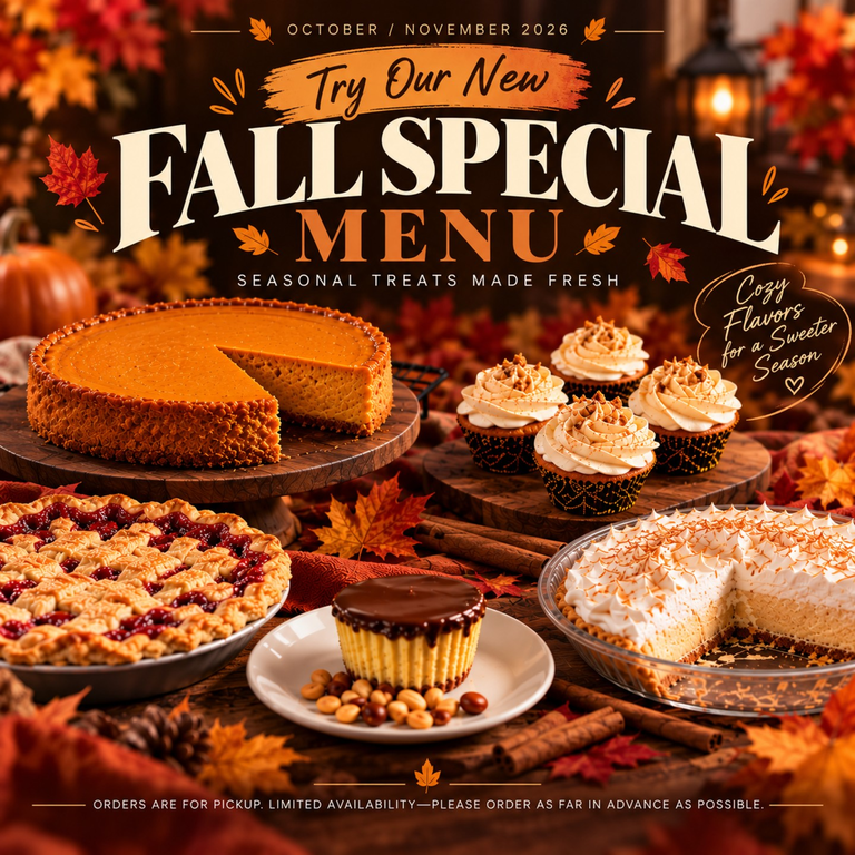 Try our New Fall 2026 Special Menu